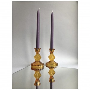 Bursztynowe świeczniki art deco